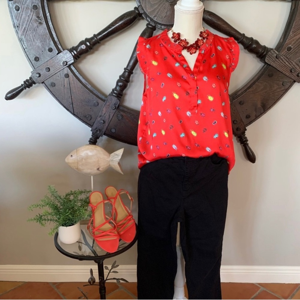 Talbots Sleeveless Bug Blouse